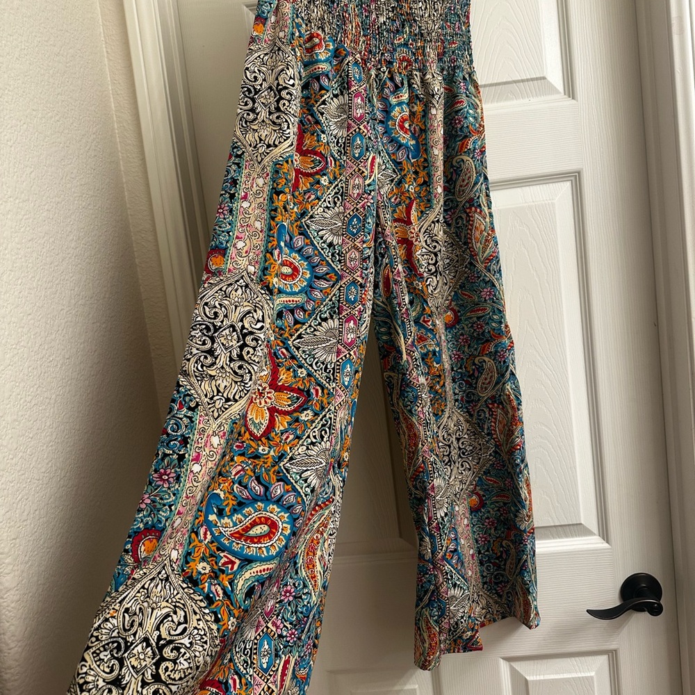 Colorful Paisley Wide Leg Jumpsuit